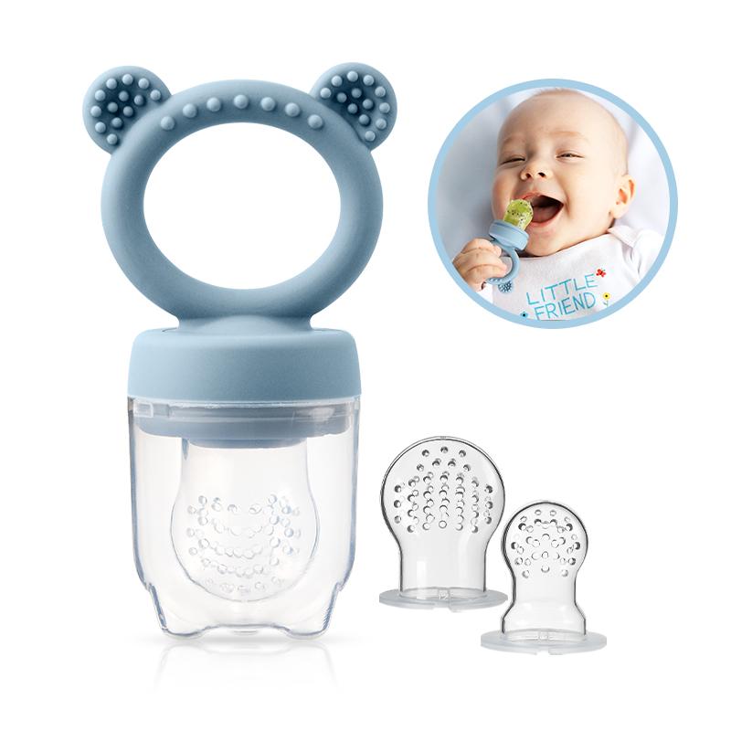Baby Food Guide - จุกนมซิลิโคนรูปหมีสำหรับป้อนผลไม้สด - ให้อาหารอย่างสนุกสนานและดีต่อสุขภาพสำหรับเด็กทารก