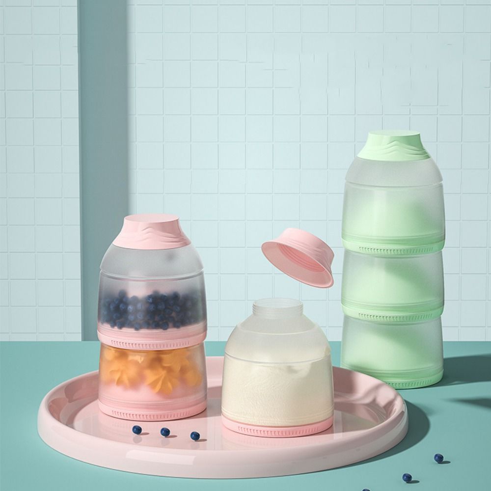 Baby Food Lactogen - กล่องแบ่งนมผงเด็ก 3 ชั้น ความจุขนาดใหญ่ พกพาสะดวก ใช้แบ่งนมผง