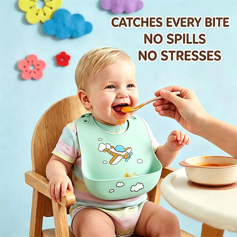 Feeding Baby Food - ผ้ากันเปื้อนซิลิโคนสำหรับเด็ก ผ้ากันเปื้อนซิลิโคนกันน้ำสำหรับเด็ก พร้อมผ้ากันเปื้อนซิลิโคนแบบนุ่มปรับได้ ง่ายต่อการทำความสะอาด ผ้ากันเปื้อนสำหรับเด็กทารก