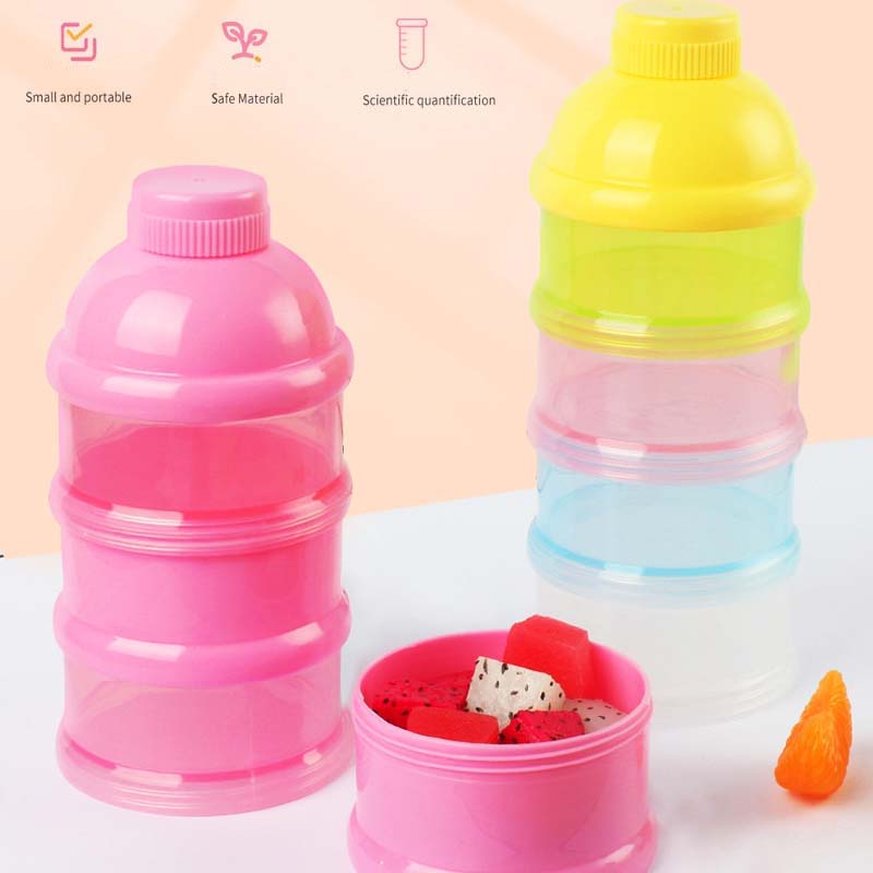 Baby Food Lactogen - 3ชั้นขนมขบเคี้ยวอาหารเด็กคอนเทนเนอร์กลางแจ้งแบบพกพานมผงเด็กสูตร Essential ธัญพืชกล่องเก็บอาหาร