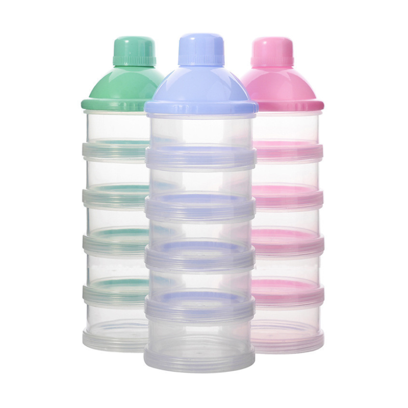 Baby Food Lactogen - ภาชนะบรรจุนมผงสำหรับทารกแบบถอดได้ห้าชั้น, กล่องซีเรียลข้าว, กล่องขนม, กล่องเก็บนมผง, ช่องใส่นมผง