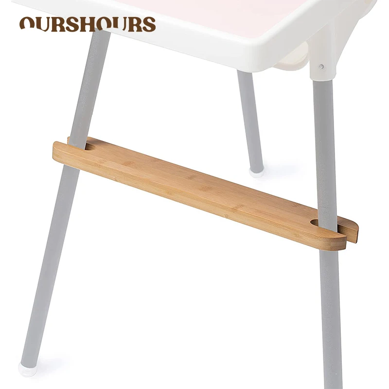 Baby Food Chair - เก้าอี้สูงเด็กที่วางเท้าไม้ไผ่ธรรมชาติไม้ทารกที่นั่งเท้าลื่น Stable Highchair อุปกรณ์เสริมเด็กทารก Stuff