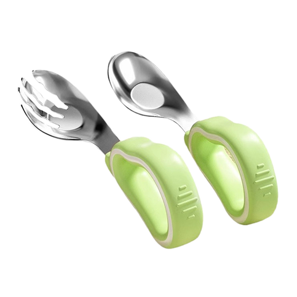 ชุดช้อนส้อมฝึกทานอาหารสำหรับเด - Baby Food Utensils Set บทวิจารณ์และราคา