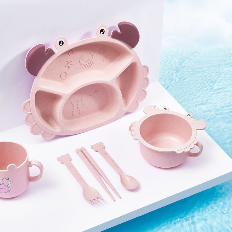 4/6pcsCrabs เด็กแผ่น,เด็กสร้าง - Baby Food Utensils Set บทวิจารณ์และราคา