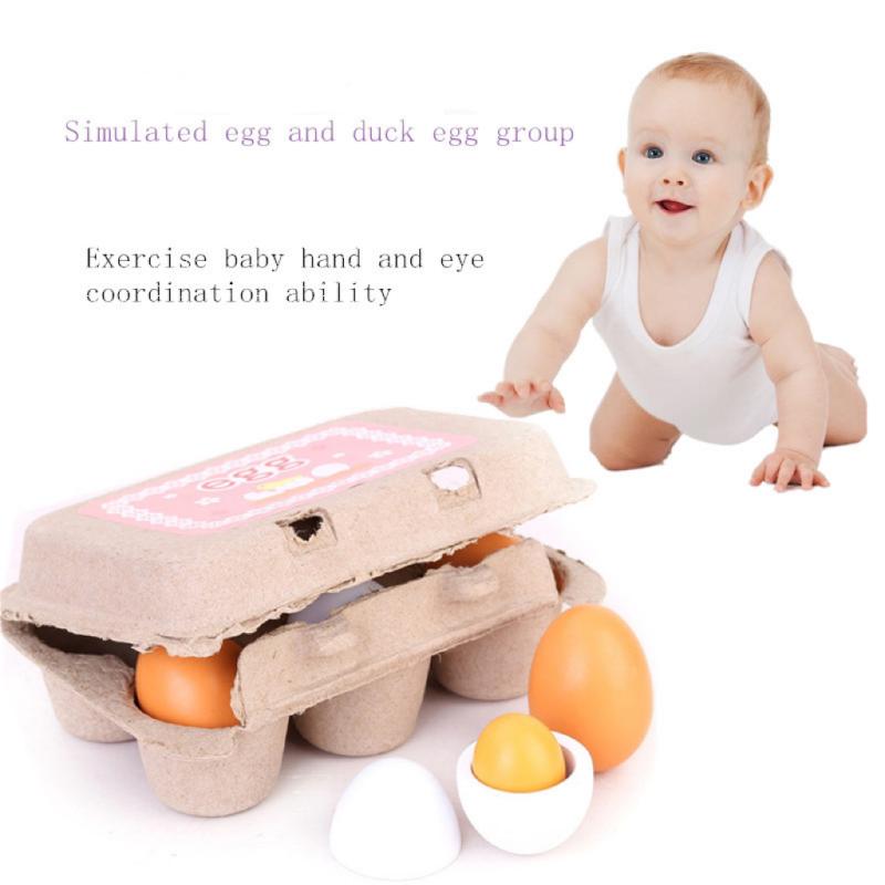 6 ชิ้นครัวไม้ไข่ประดิษฐ์ชุด DI - Baby Food Egg บทวิจารณ์และราคา