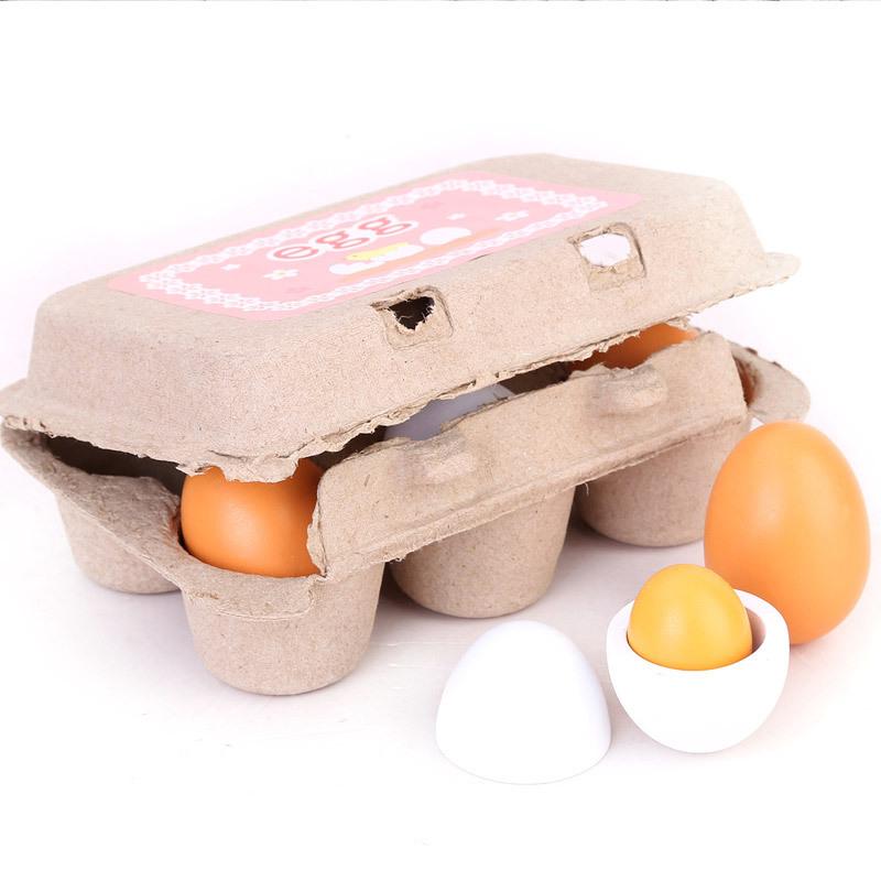 6 ชิ้นครัวไม้ไข่ประดิษฐ์ชุด DI - Baby Food Egg บทวิจารณ์และราคา