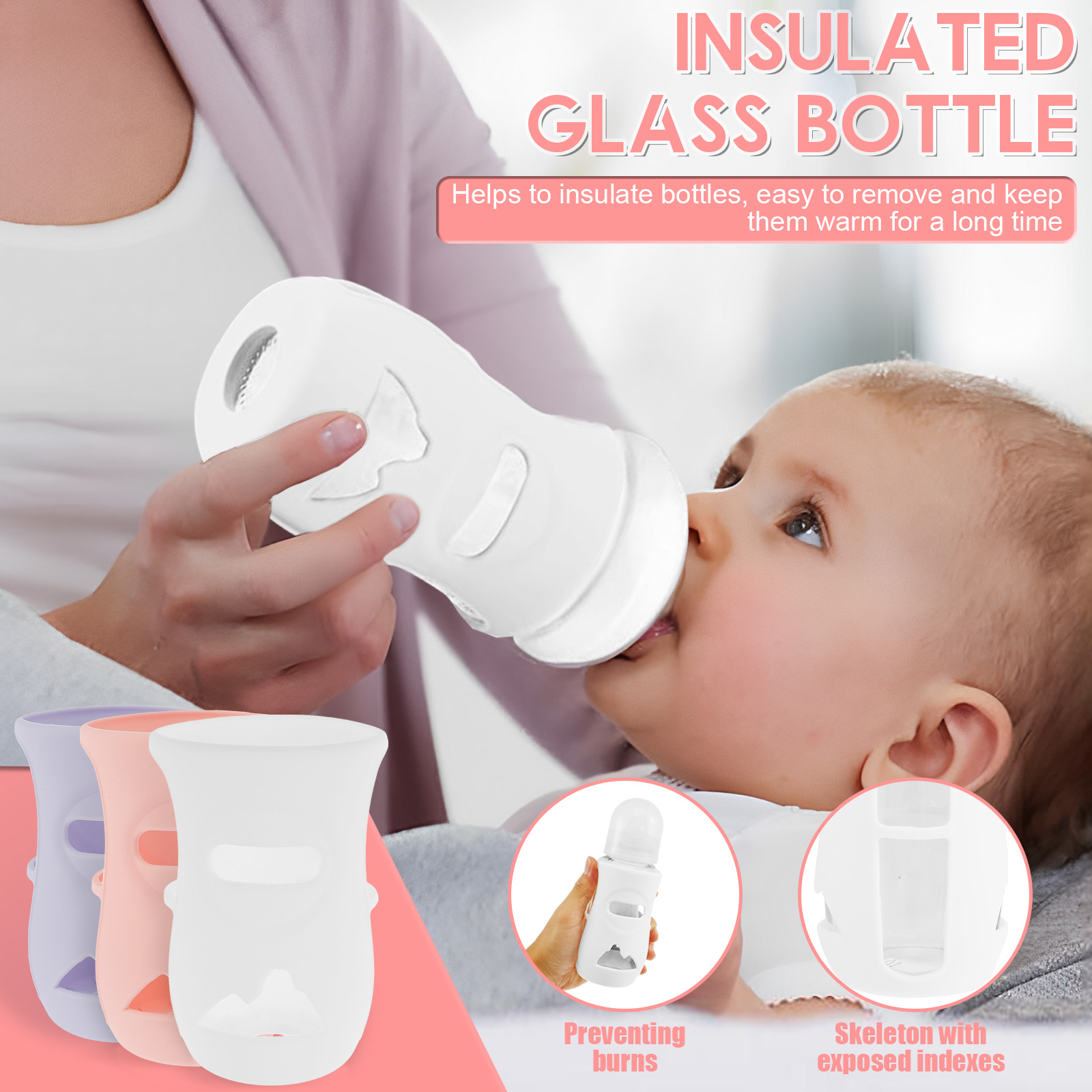 แขนซิลิโคนซิลิโคนเด็กขวดแก้วฉน - Baby Food Bottle บทวิจารณ์และราคา