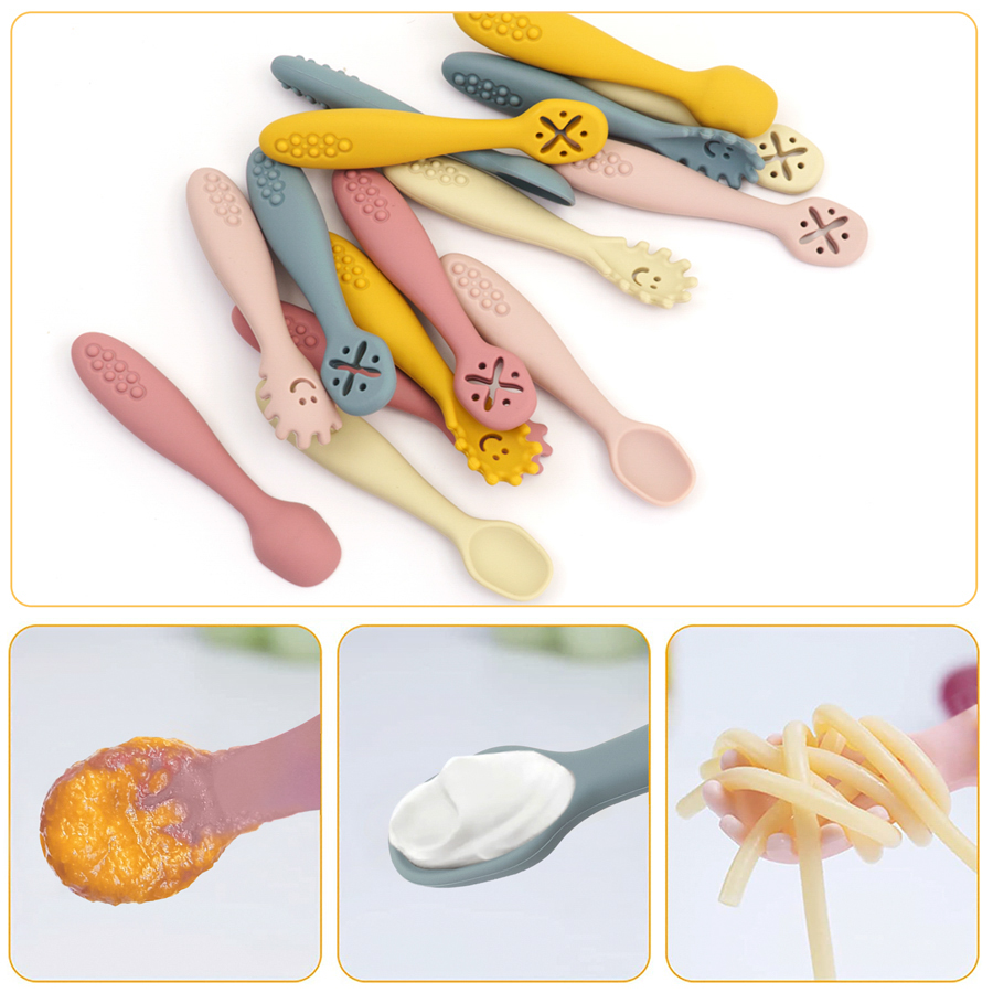 3PCS เด็กน่ารักการเรียนรู้ช้อน - Baby Food Utensils Set บทวิจารณ์และราคา