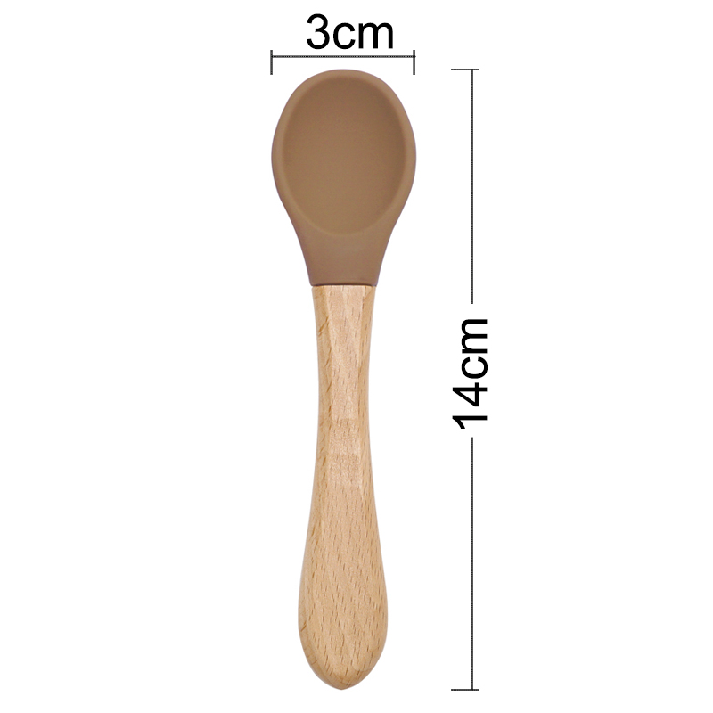 ให้อาหารไม้ Handle ช้อนซิลิโคน - Baby Food Guide บทวิจารณ์และราคา